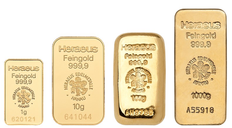 Gold kaufen - 1g - 1000g Aranyrudak